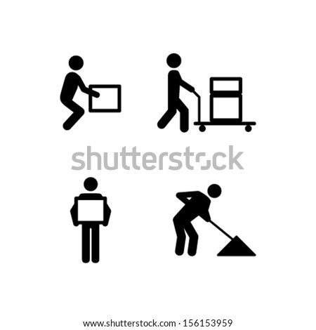 People icons: manual work postures.