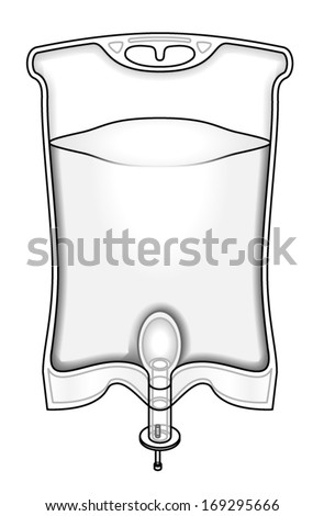 An Intravenous Iv Drip Fluid Bag Filled With Clear Liquid. Stock Vector ...