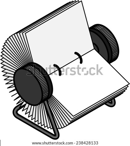 A plain rotary business card / index card file.