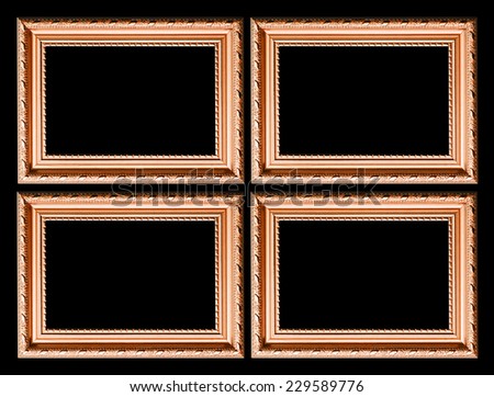 frame for painting or picture isolated  on black background