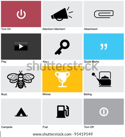 SET OF PICTOGRAMS. Vector illustration design elements,icons, symbols and objects kit.