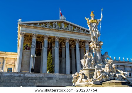 The building of Austria parliament. Vienna