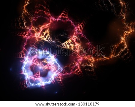 Expanding clouds of electric energy - abstract fractal design