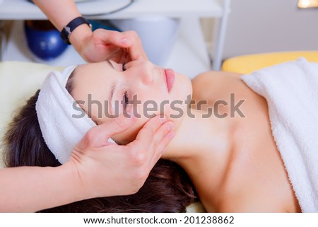 cosmetic procedures. beautiful girl on reception at the beautician, beauty, health, healthy facial skin, facial