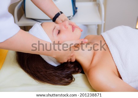 cosmetic procedures. beautiful girl on reception at the beautician, beauty, health, healthy facial skin, facial