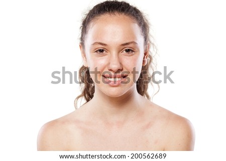 young smiling girl without makeup