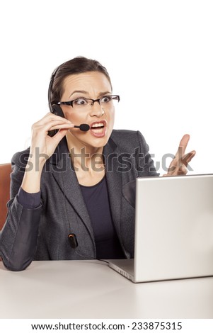 The girl working in the call center and nervously explains
