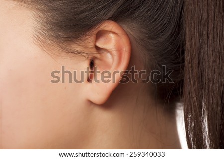 Close up of female ear
