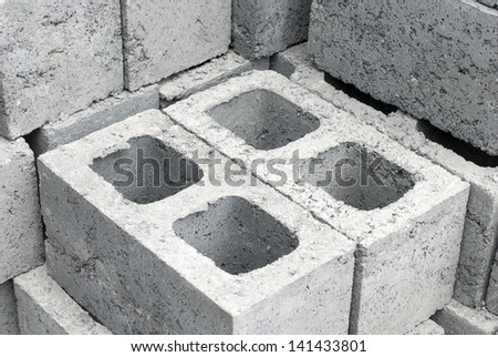 Cement blocks used in building construction
