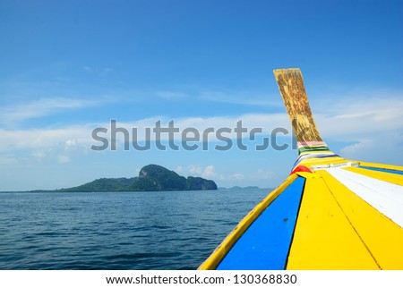 Let's go to the island by boat In the south of Thailand