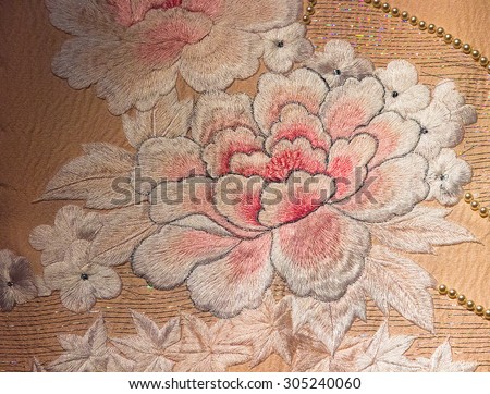 Japan pattern on decorative kimono rose floral Japanese style background