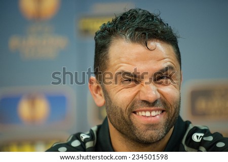 PRAGUE - OCTOBER 1: Coach Uli Forte of Bern attends a news conference prior to Europa League soccer match between AC Sparta Prague and Young Boys Bern in Prague, Czech Republic, on October 1st, 2014.