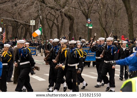 NEW YORK, NY - MARCH 17: 251st annual St. Patrick\'s Day parade on the March 17, 2013 in New York, United States.