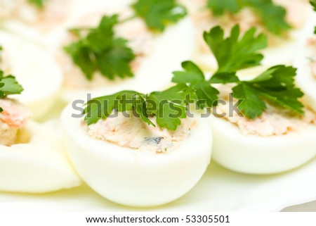eggs stuffed with red fish