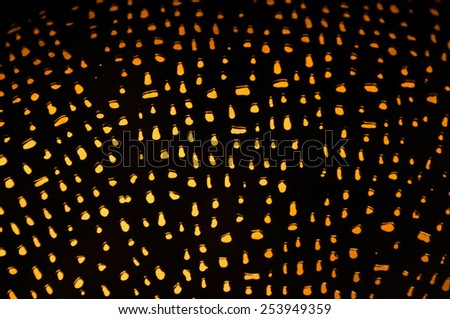 Dark surface with many light spots
