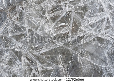 Beautiful crystal pattern of the ice