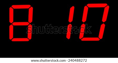 Eight one and zero from a digital time clock