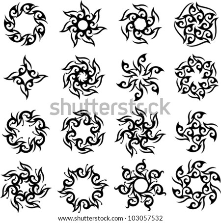 Tattoo Sun, Flame, Circular Stock Vector 103057532 : Shutterstock