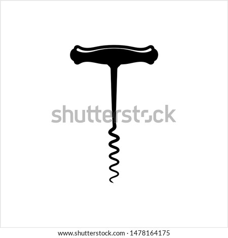 Corkscrew Opener Icon, Vector Art Illustration