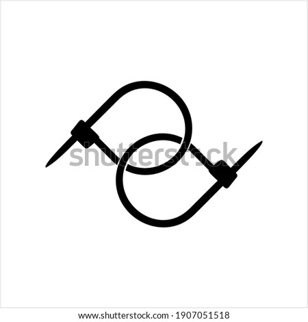 Cable Tie Icon, Hose Tie, Zip Tie Icon Vector Art Illustration