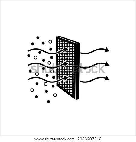 Air Flow Filter Icon, Dust Filter Icon Vector Art Illustration