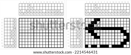 Arrow Icon Nonogram Pixel Art, Graphical Symbol, Pictogram Used To Point Or Indicate Direction Vector Art Illustration, Logic Puzzle Game Griddlers, Pic-A-Pix, Picture Paint By Numbers, Picross