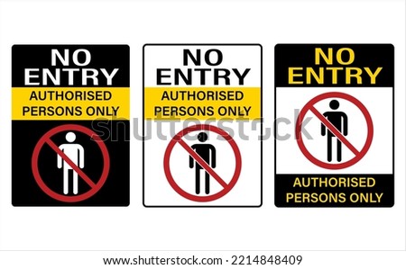 No Entry Authorised Persons Only, Prohibition Sign, Unauthorised Person Not Allowed Vector Art Illustration, No, Do Not Sign, Circle Backslash Symbol,