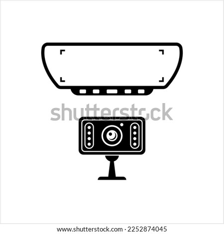 Car Reverse Camera Icon, Backup Camera, Rear View Camera Icon Vector Art Illustration