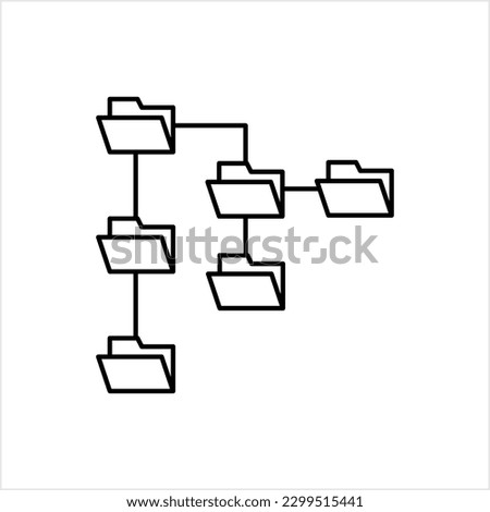 Folder Tree Icon, Directory Structure Icon, Folder Structure Hierarchy, Folder Sub Folder Absolute Path Diagram Metaphor Vector Art Illustration