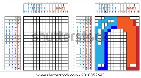 Magnet Icon Nonogram Pixel Art, Magnetic Field Producing Material Vector Art Illustration, Logic Puzzle Game Griddlers, Pic-A-Pix Picture Paint By Numbers