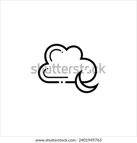 Cloudy Night Icon, Weather Icon, Partly Cloudy Night Icon Vector Art Illustration