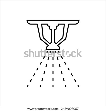 Fire Sprinkler Icon, Sprinkler Head Icon, Ceiling Water Sprinkler Head Used To Prevent Fire By Water Discharge Vector Art Illustration