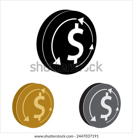 Money Back Dollar Icon Design Vector Art Illustration