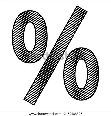 Percent Sign Icon, Percentage, %, Per Cent Sign, Mathematics Sign, Number, Ratio As A Fraction Of 100 Vector Art Illustration