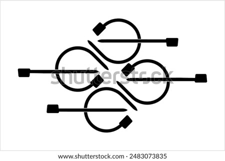 Cable Tie Icon, Hose Tie, Zip Tie Icon Vector Art Illustration