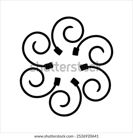 Cable Tie Icon, Hose Tie, Zip Tie Icon Vector Art Illustration