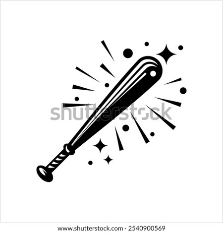 Baseball Bat Icon, Smooth Wooden, Metal Club Used To Hit Ball, Sport Icon Vector Art Illustration