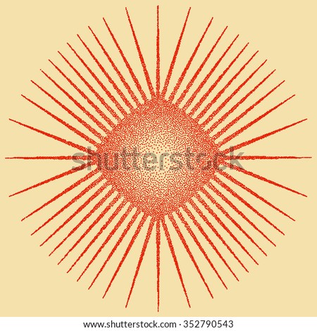 Sun Burst Design Stipple Effect Vector Art