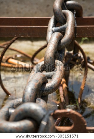 Industrial Rusty Chain and Wire