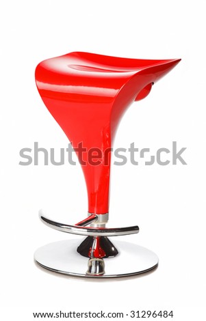 Red Modern Bar Chair Isolated Over White Background Stock Photo ...