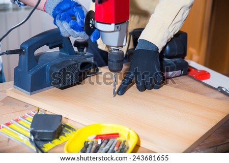 Man working with a drill