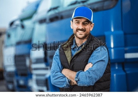 Similar – Image, Stock Photo Delivery man with his van