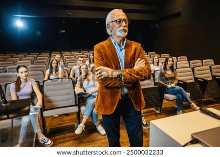 Similar – Image, Stock Photo Friends in amphitheater with television tower