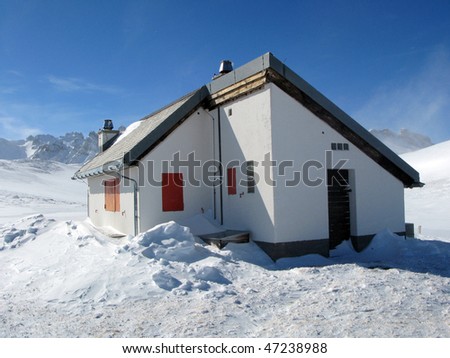 Rescue station in Pizol, famous Swiss skiing resort