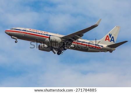 NEW YORK - NOVEMBER 3: Boeing 737 American Airlines takes off from JFK International Airport in New York, NY on November 3, 2013. JFK Airport is rated 4th biggest American Airport in the world.