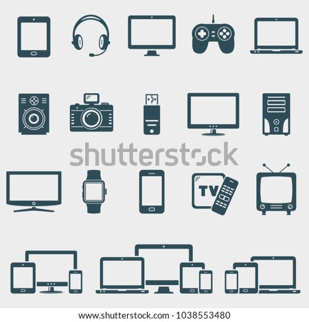 Set of vector devices icons