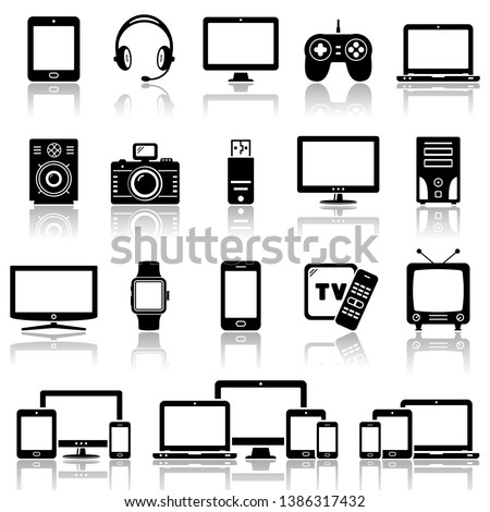 Set of Modern Digital devices icons set