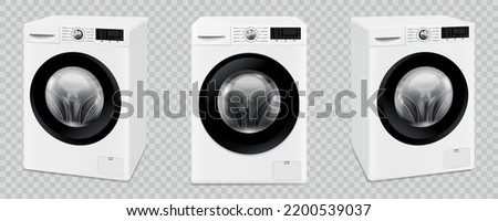 Washing machine mockup isolated on transparent background