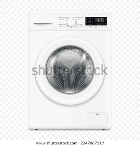 Washing machine mock up isolated on transparent background