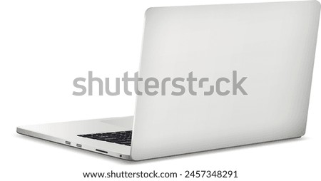 Laptop backside isolated on white background